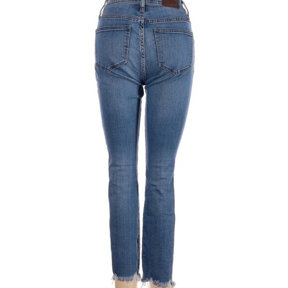 Madewell Jeans 25 High Rise Skinny Distressed Light Medium Wash Denim Ripped Y2K - Picture 2 of 11